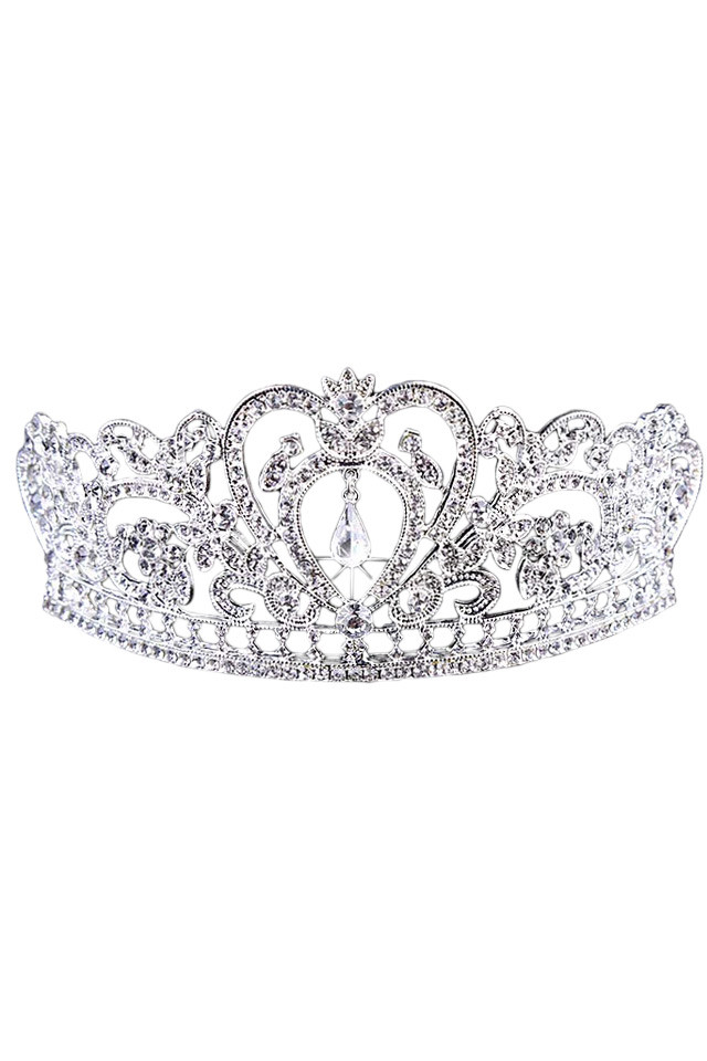 Tiara eleganta Queen Victoria, ramurele cu flori, inimioara si cristale
