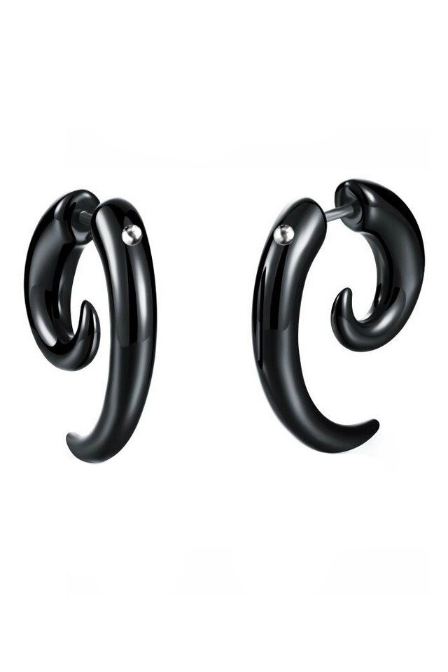 Ear expander fals, spirala din plastic negru