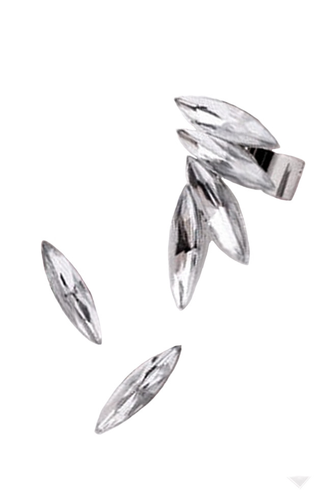 Set cercei tip ear cuff, model Crystal stud cu 6 cristale