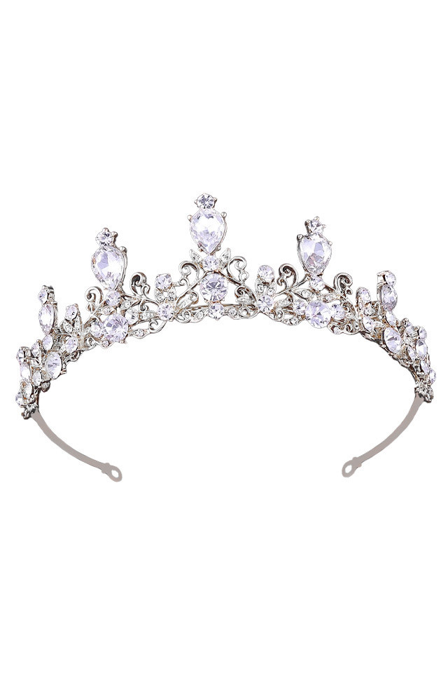 Tiara eleganta Forget-Me-Not, model delicat cu floricele, ramurele rasucite si cristale
