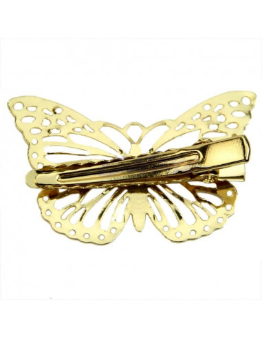 Agrafa pentru par aurie, model cu fluture