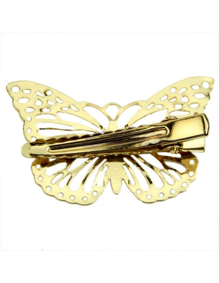 Agrafa pentru par aurie, model cu fluture