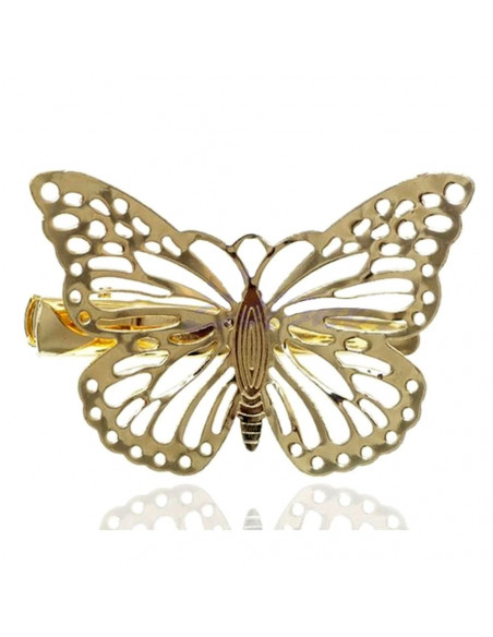 Agrafa pentru par aurie, model cu fluture