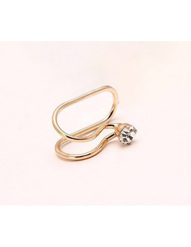 Cercel ear cuff, model simplu cu cristal rotund, foarte mic si delicat