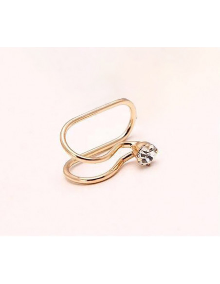 Cercel ear cuff, model simplu cu cristal rotund, foarte mic si delicat