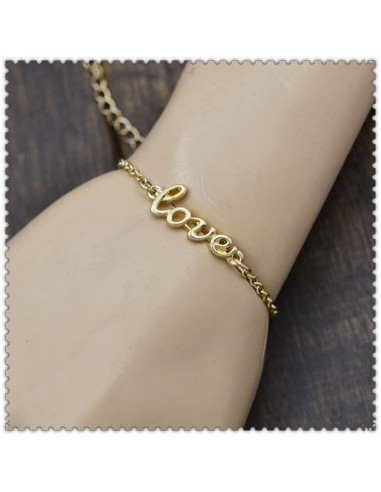 Bratara minimal, lantisor simplu cu love