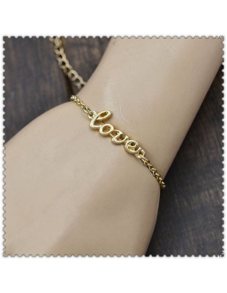 Bratara minimal, lantisor simplu cu love