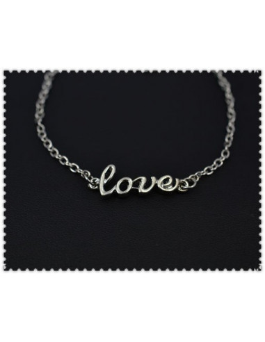 Bratara minimal, lantisor simplu cu love