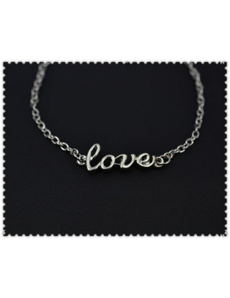 Bratara minimal, lantisor simplu cu love