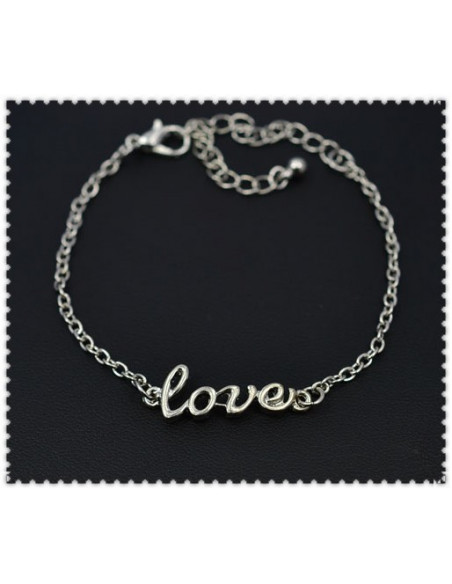 Bratara minimal, lantisor simplu cu love