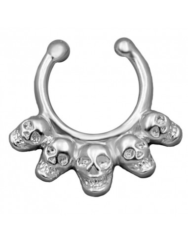 Inel fals pentru nas Septum Ring, 5 scheletei mici, piercing fals