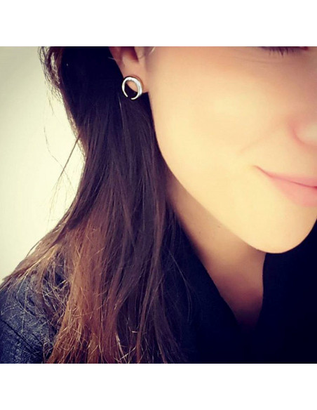 Cercei argintii, semilune mici Moon Girl