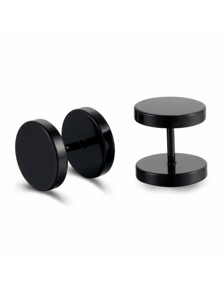Cercei punk, ear plugs fake rotunzi negri