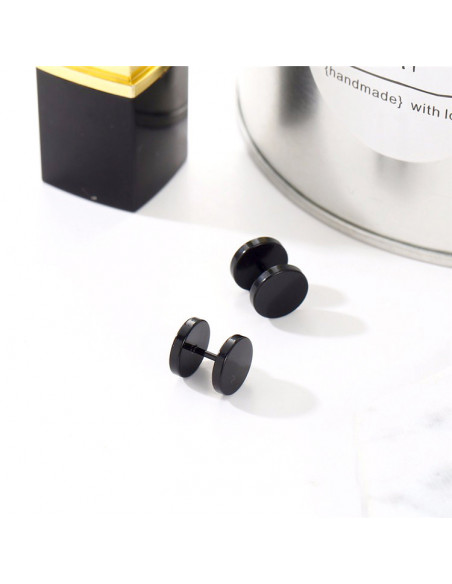Cercei punk, ear plugs fake rotunzi negri