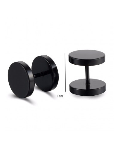 Cercei punk, ear plugs fake rotunzi negri