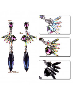 Cercei luxury foarte lungi, Queen Bee, cu cristal masiv 2