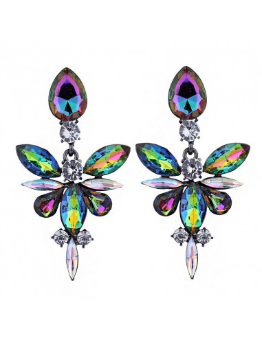 Cercei statement Jeweled Dragonfly, cristale ascutite stralucitoare