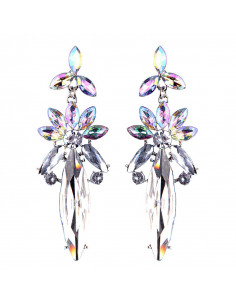 Cercei luxury Mountain Daffodil, cu cristale cat-eye fatetate
