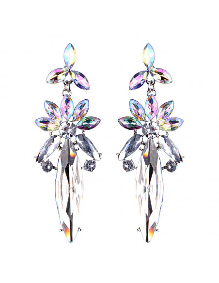 Cercei luxury Mountain Daffodil, cu cristale cat-eye fatetate