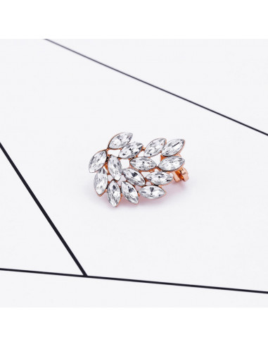 Cercel ear cuff statement, Glass Wing, cu cristale albe cat-eye