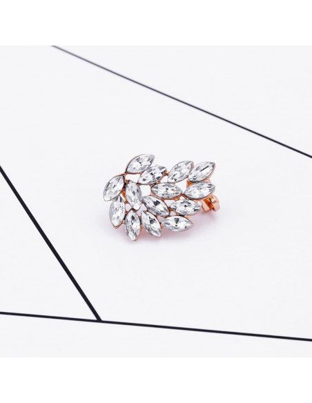 Cercel ear cuff statement, Glass Wing, cu cristale albe cat-eye