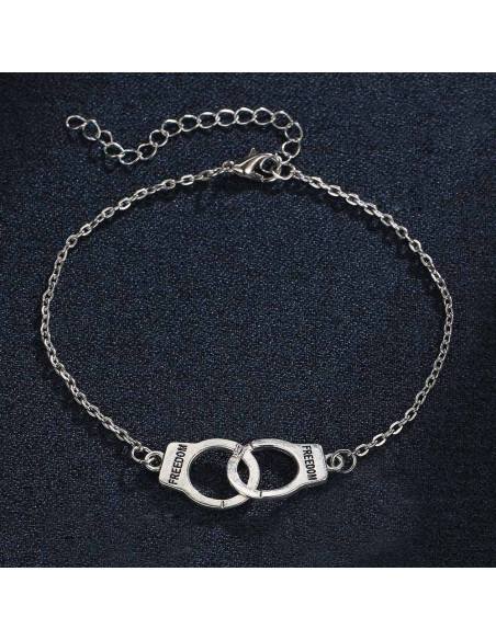 Bratara de picior, din lantisor subtire cu catuse FREEDOM