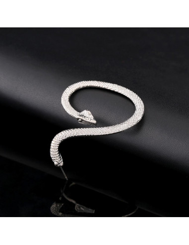 Cercei tip ear cuff, sarpe piton, prindere dubla, pe ureche