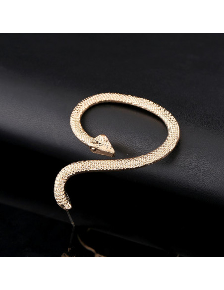 Cercei tip ear cuff, sarpe piton, prindere dubla, pe ureche