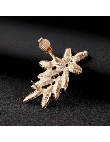 Cercel ear cuff statement, Winter Flower, cu cristale albe ascutite