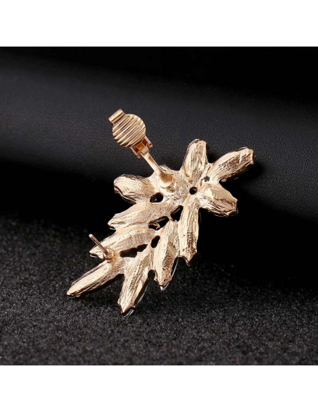 Cercel ear cuff statement, Winter Flower, cu cristale albe ascutite