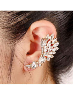 Cercel ear cuff statement, Calla Blossom, cu cristale albe ascutite 2