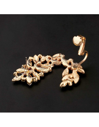 Cercel ear cuff statement, cu cristale albe, negre, gri si metalice