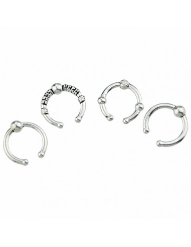 Set cercei si ear cuff, inele  cu modele etnice si cristale albe