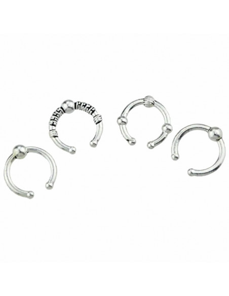 Set cercei si ear cuff, inele  cu modele etnice si cristale albe