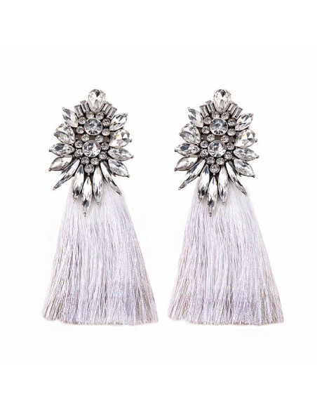 Cercei luxury Halley, cu cristale rotunde si cat-eye fatetate