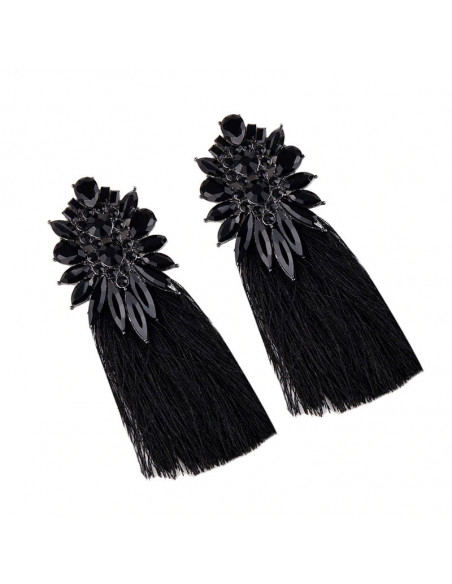 Cercei luxury Halley, cu cristale rotunde si cat-eye fatetate