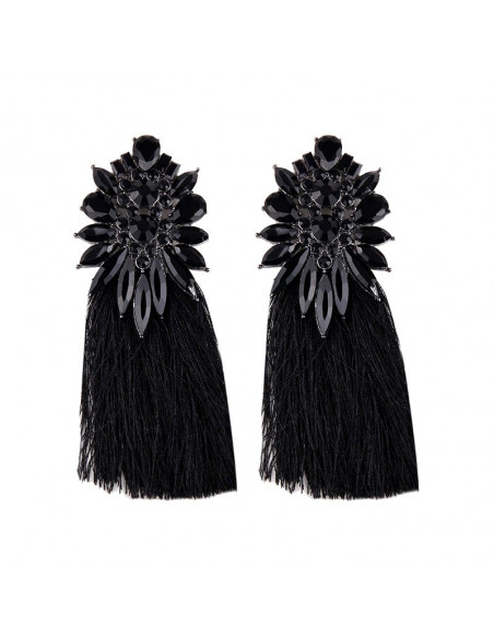 Cercei luxury Halley, cu cristale rotunde si cat-eye fatetate