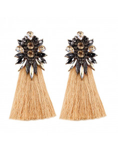 Cercei luxury Halley, cu cristale rotunde si cat-eye fatetate