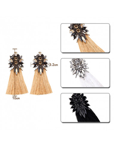 Cercei luxury Halley, cu cristale rotunde si cat-eye fatetate