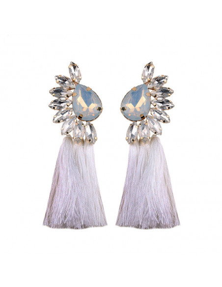 Cercei statement Maleficent, cristale mari ascutite si canafi lungi
