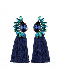 Cercei statement Maleficent, cristale mari ascutite si canafi lungi