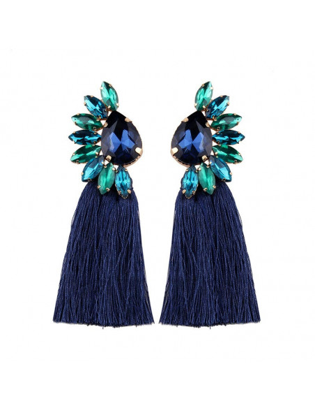 Cercei statement Maleficent, cristale mari ascutite si canafi lungi