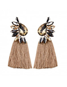 Cercei statement Maleficent, cristale mari ascutite si canafi lungi 2