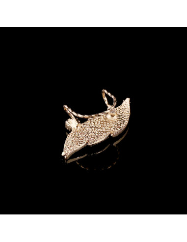 Ear cuff luxury, frunza aurie cu cristale albe rotunde