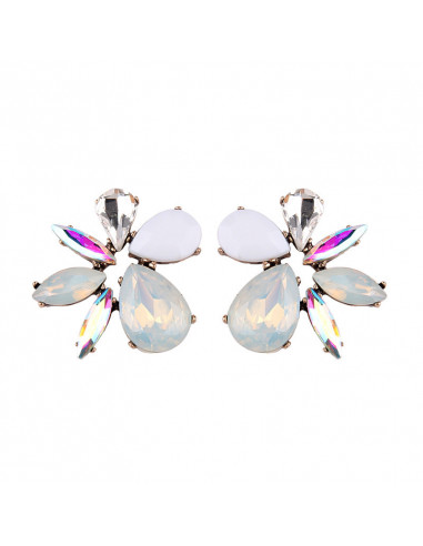 Cercei eleganti Crazy Butterfly, cu cristale fatetate colorate