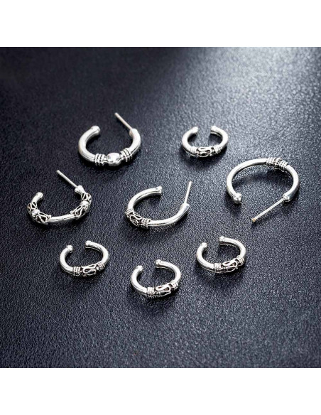 Set 8 cercei si ear cuff, cercuri cu model etnic