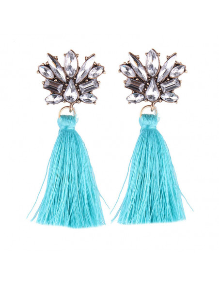 Cercei eleganti Windchimes, cristale cat-eye fatetate si canafi