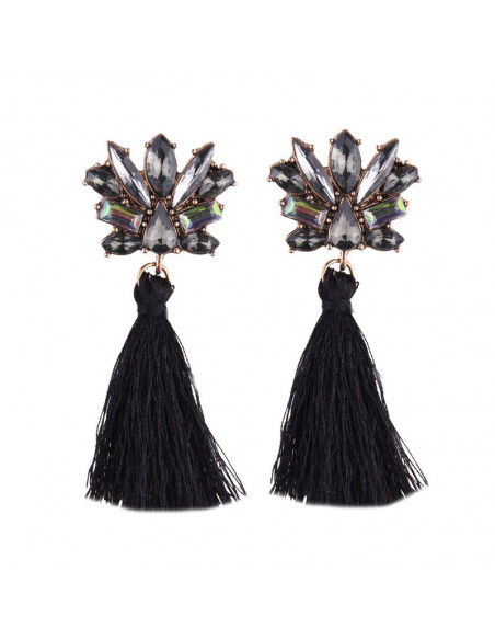 Cercei eleganti Windchimes, cristale cat-eye fatetate si canafi