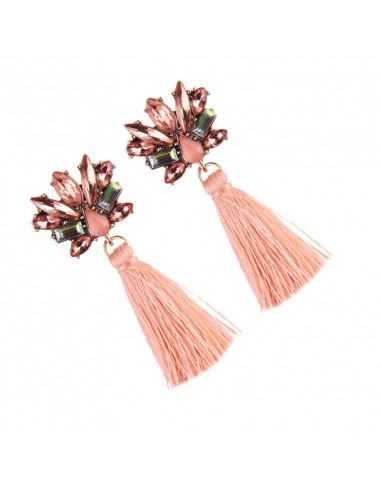 Cercei eleganti Windchimes, cristale cat-eye fatetate si canafi