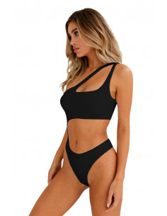 Costum de baie intreg, asimetric, decupat pe abdomen 2